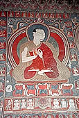 Ladakh - Alchi monastery, cortyard of the main temple entrance, mural painting